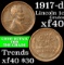 1917-d Lincoln Cent 1c Grades xf