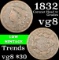 1832 Coronet Head Large Cent 1c Grades vg, very good