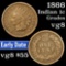 1866 Indian Cent 1c Grades vg, very good