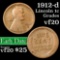 1912-d Lincoln Cent 1c Grades vf, very fine