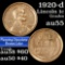 1920-d Lincoln Cent 1c Grades Choice AU