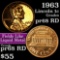 1963 Lincoln Cent 1c Grades Gem++ Proof Red