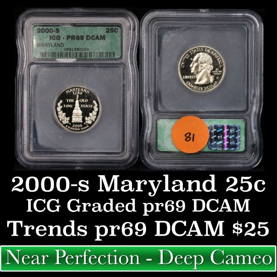 2000-s Maryland Washington Quarter 25c Graded pr69 dcam By ICG