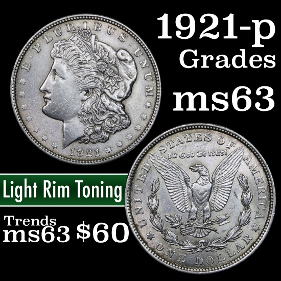 1921-p Morgan Dollar $1 Grades Select Unc