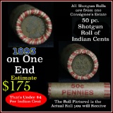 Indian Head Penny 1c Shotgun Roll, 1893 on one end, reverse on the other (fc)