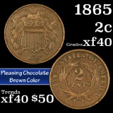 1865 Two Cent Piece 2c Grades xf