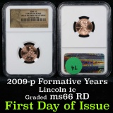 NGC 2009-p Formative Years Lincoln Cent 1c Graded ms66 rd By NGC