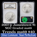 2007-p Jamestown Modern Commem Dollar $1 Grades ms69