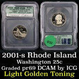 2001-s Rhode Island Washington Quarter 25c Graded pr69 dcam By ICG