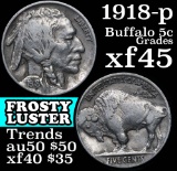 1918-p Buffalo Nickel 5c Grades xf+