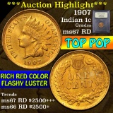 ***Auction Highlight*** 1907 Indian Cent 1c Graded GEM++ Unc RD By USCG (fc)