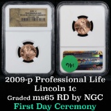 NGC 2009-p Professional Life Lincoln Cent 1c Graded ms65 rd By NGC