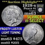 ***Auction Highlight*** 1928-s Peace Dollar $1 Graded Select Unc By USCG (fc)