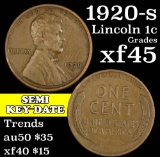 1920-s Lincoln Cent 1c Grades xf+