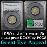 PCGS 1989-s Jefferson Nickel 5c Graded pr69 dcam By PCGS