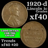 1920-d Lincoln Cent 1c Grades xf