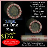 Indian Head Penny 1c Shotgun Roll, 1892 on one end, reverse on the other (fc)