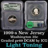 1999-s New Jersey Washington Quarter 25c Graded pr69 dcam By ICG
