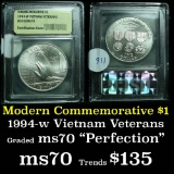 1994-w Vietnam Modern Commem Dollar $1 Graded ms70, Perfection by USCG