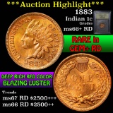 ***Auction Highlight*** 1883 Indian Cent 1c Graded GEM++ RD By USCG (fc)