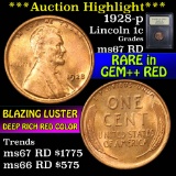 ***Auction Highlight*** 1928-p Lincoln Cent 1c Graded GEM++ Unc RD By USCG (fc)