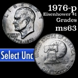 1976-p Type 1 Eisenhower Dollar $1 Grades Select Unc