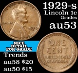 1929-s Lincoln Cent 1c Grades Select AU