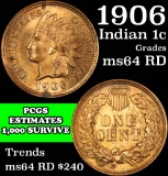 1906 Indian Cent 1c Grades Choice Unc RD