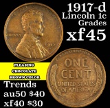 1917-d Lincoln Cent 1c Grades xf+