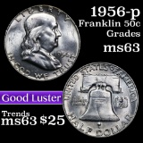 1956-p Franklin Half Dollar 50c Grades Select Unc