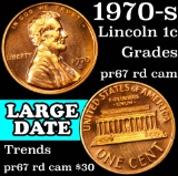 1970-s Large Date Lincoln Cent 1c Grades Gem++ Proof Red Cameo