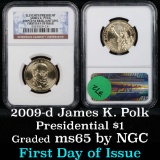 NGC 2009-d James K. Polk Presidential Dollar $1 Graded ms65 By NGC