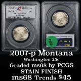 PCGS 2007-p Montana Washington Quarter 25c Graded ms68 By PCGS