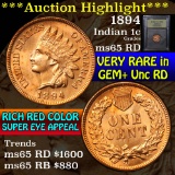 ***Auction Highlight*** 1894 Indian Cent 1c Graded GEM Unc RD By USCG (fc)