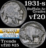 1931-s Buffalo Nickel 5c Grades vf, very fine