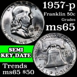 1957-p Franklin Half Dollar 50c Grades GEM Unc