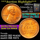***Auction Highlight*** 1923-s Lincoln Cent 1c Graded Select Unc RD By USCG (fc)