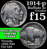 1914-p Buffalo Nickel 5c Grades f+