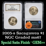 NGC 2005-d Sacagawea Golden Dollar $1 Graded ms67 By NGC