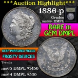 ***Auction Highlight*** 1886-p Morgan Dollar $1 Graded Choice Unc+ DMPL By USCG (fc)