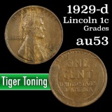 1929-d Lincoln Cent 1c Grades Select AU
