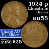 1924-p Lincoln Cent 1c Grades Choice AU/BU Slider