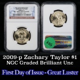 NGC 2009-p Zachary Taylor Presidential Dollar $1 Graded ms65 By NGC