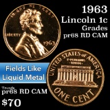 1963 Lincoln Cent 1c Grades Gem++ Proof Red Cameo