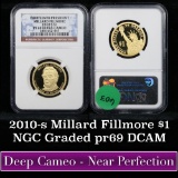 NGC 2010-s Millard Filmore Presidential Dollar $1 Graded pr69 dcam By NGC