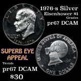 1976-s Silver Eisenhower Dollar $1 Grades GEM++ Proof Deep Cameo
