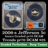 ANACS 2006-s Jefferson Nickel 5c Graded pr70 dcam By ANACS