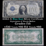 1928B $1 Blue Seal Silver Certificate Sigs Woods/Mills Grades f+