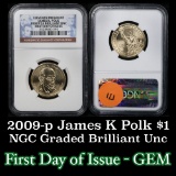 NGC 2009-p James K. Polk Presidential Dollar $1 Graded ms65 By NGC
