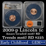 ANACS 2009-p Early Childhood Lincoln Cent 1c Graded ms67 rd By ANACS